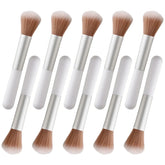 10-Piece Fluffy Makeup Brush Set White Travel