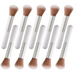 10-Piece Fluffy Makeup Brush Set White Travel