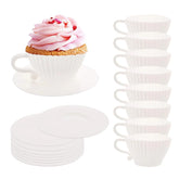 16 Pcs Reusable Teacup Muffin Cups Set