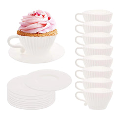 16 Pcs Reusable Teacup Muffin Cups Set