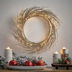 24 Inch LED Paper Wreath Decor