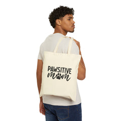 Pawsitive Mom Canvas Tote Bag – Funny Dog Lover Grocery & Market Bag