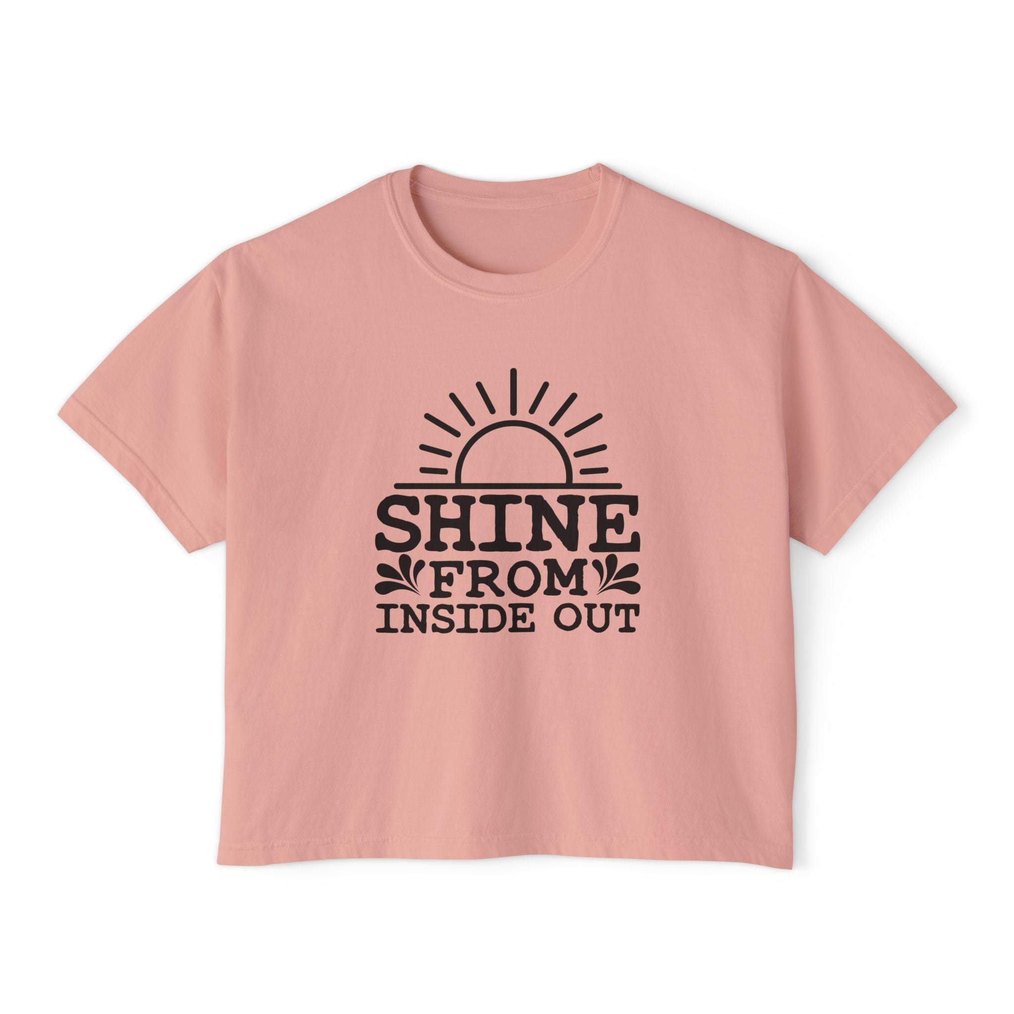 Shine From Inside Out Boxy Tee — Inspirational Women's Cropped T-Shirt