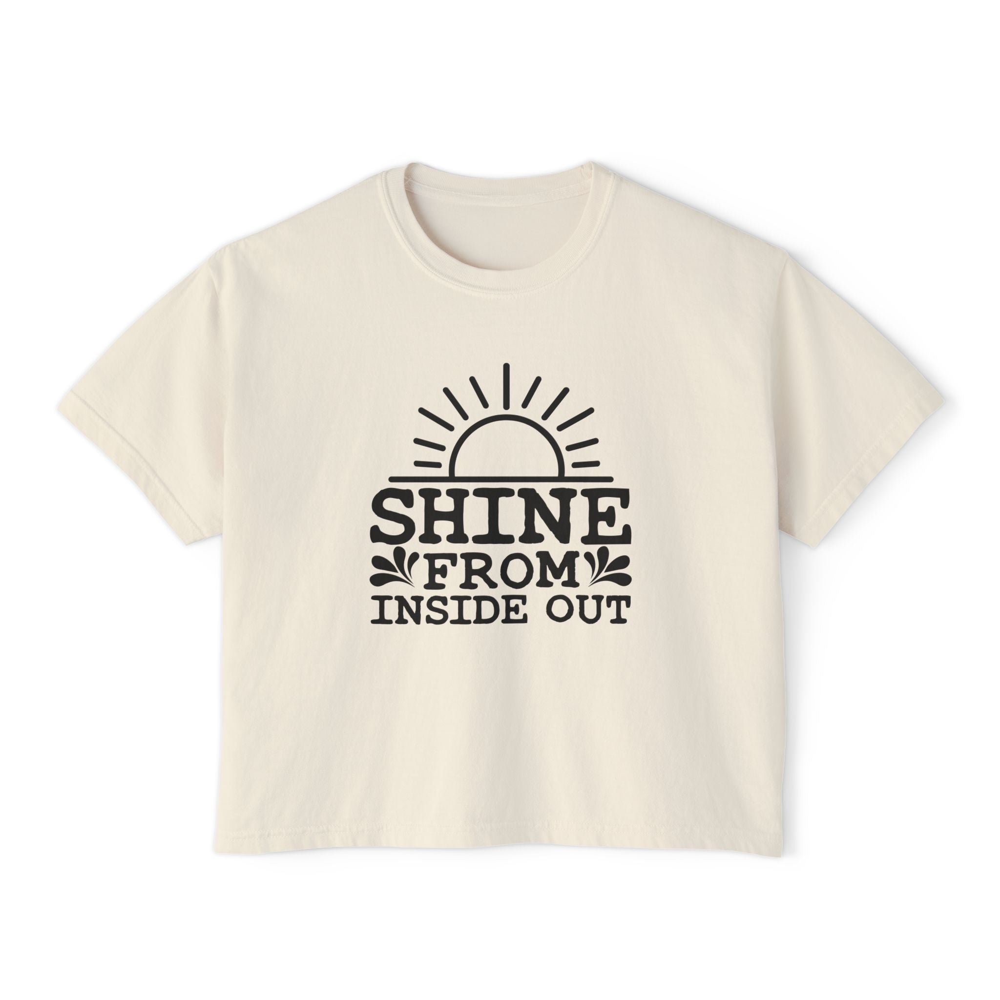 Shine From Inside Out Boxy Tee — Inspirational Women's Cropped T-Shirt