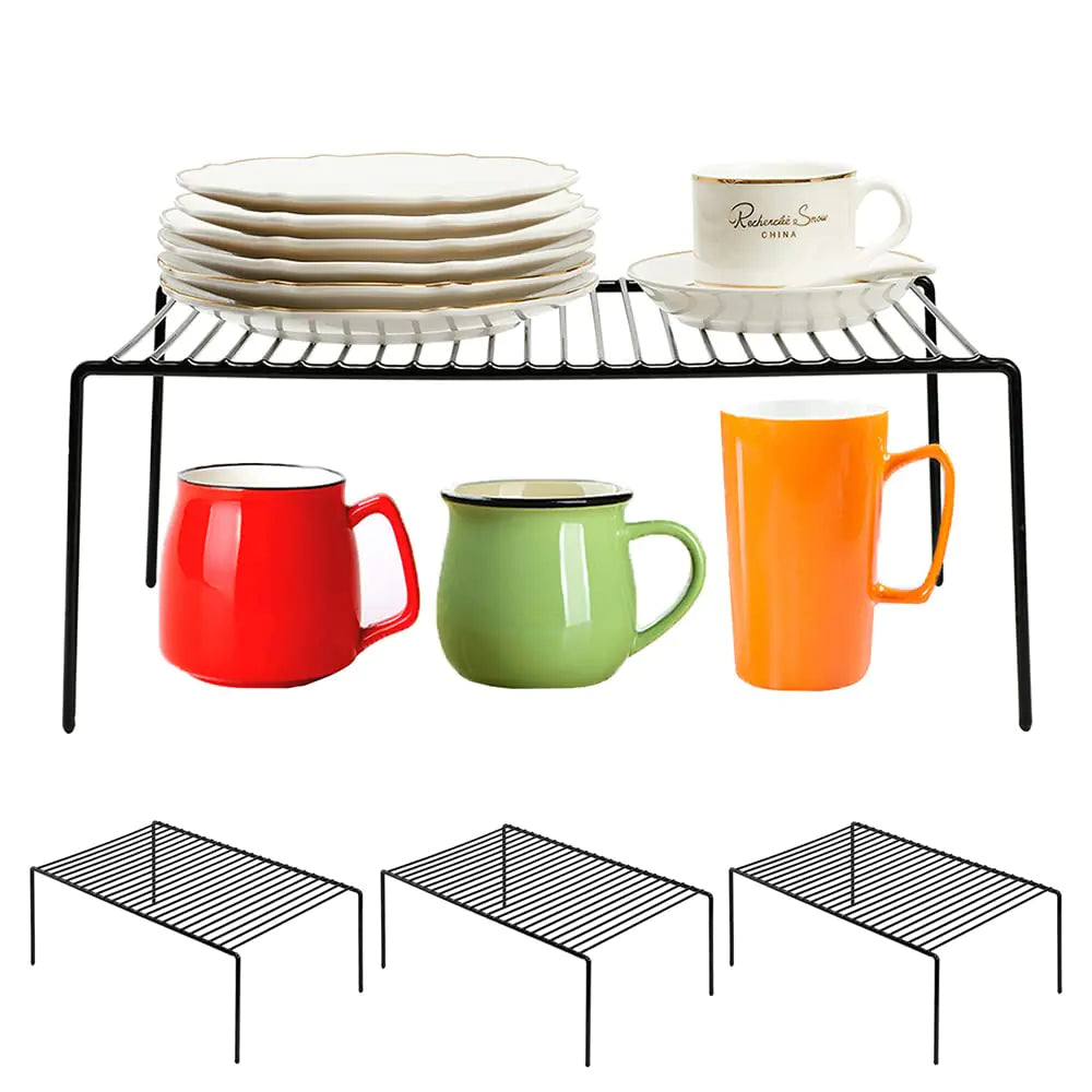 4-Pack Cabinet Storage Shelf Rack – Black