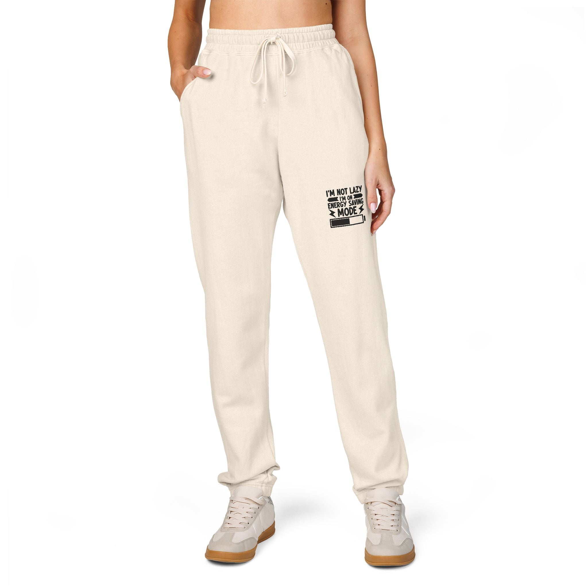 Cream Graphic Sweatpants – "We Are All We Have" Casual Fleece Joggers