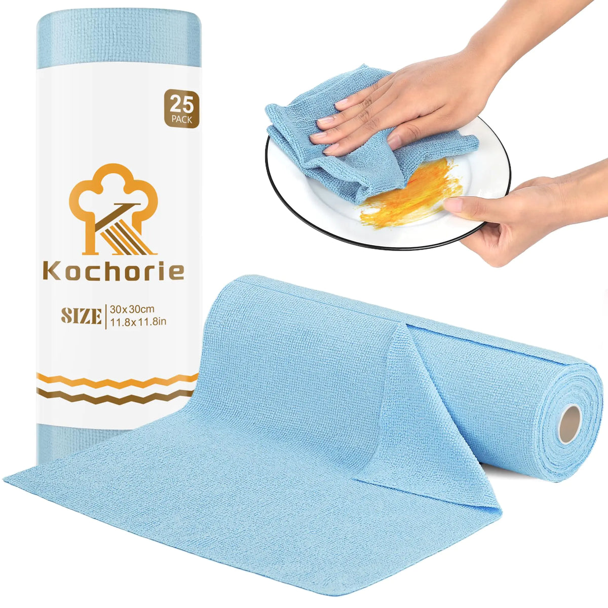 25-Pack Tear-Away Microfiber Cloth Roll