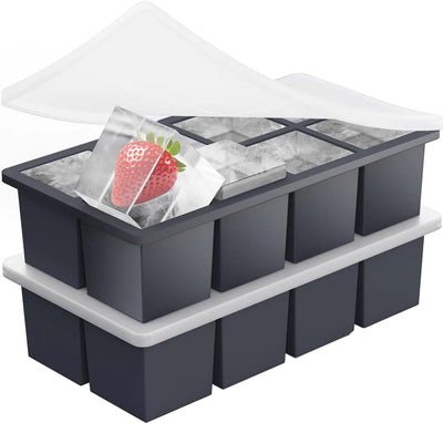 Azosowo 2-Pack Large 2" Ice Cube Trays w/ Lids