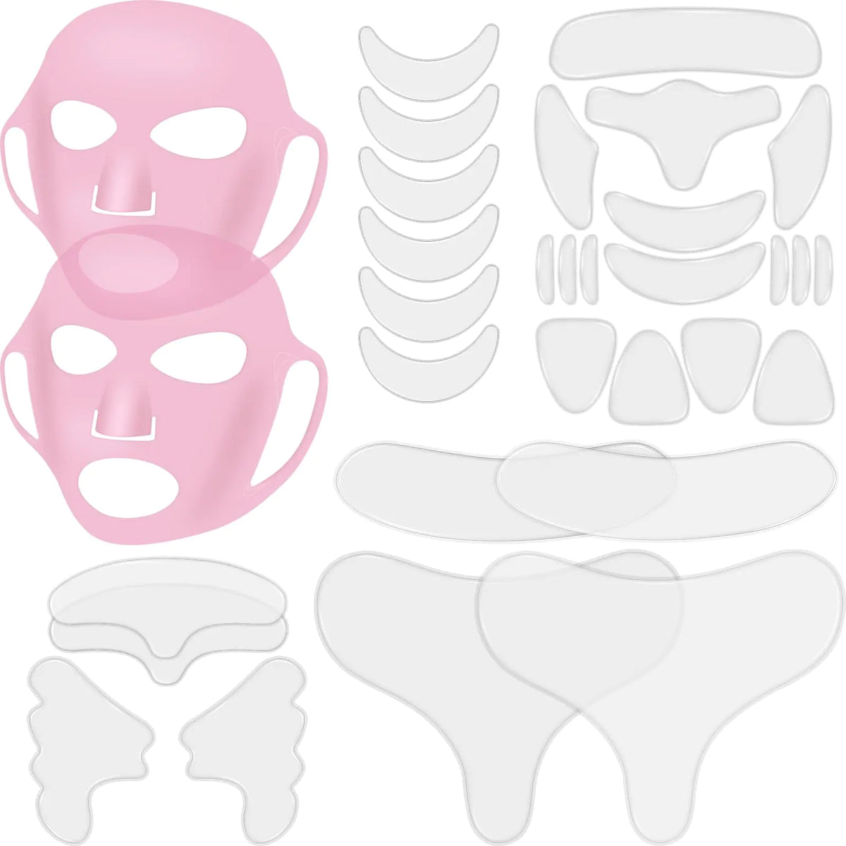 32 Pcs Silicone Face & Neck Pads (Pink)