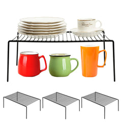 4-Pack Cabinet Storage Shelf Rack – Black