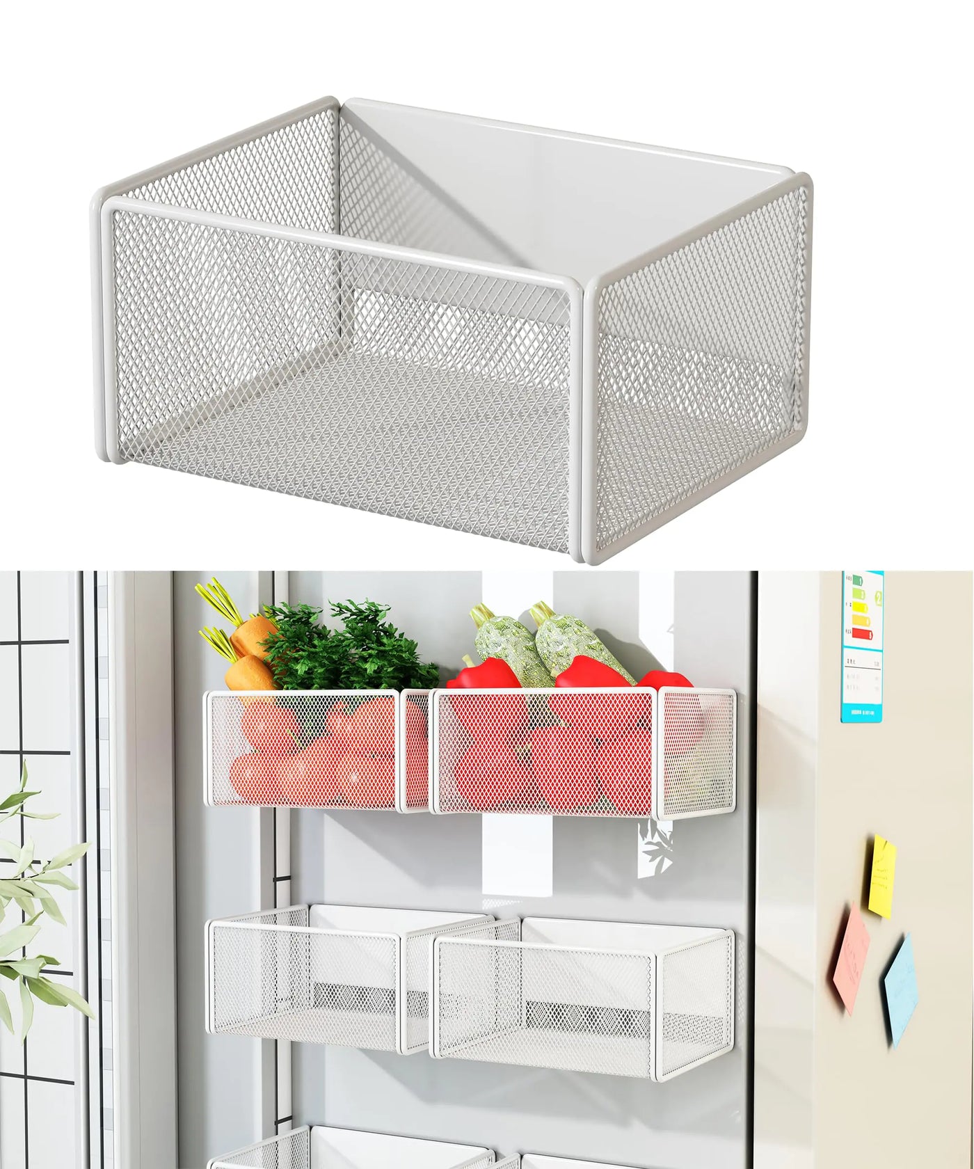 Magnetic Basket Organizer – Small White