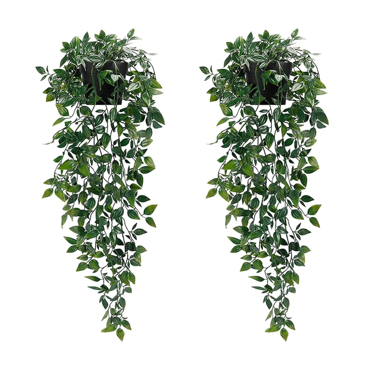 2pcs Artificial Hanging Plants in Pots – Indoor Decor