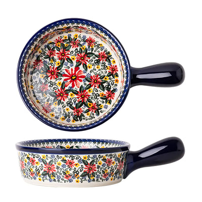 Red Daisy Ceramic Baking Dish – 20oz