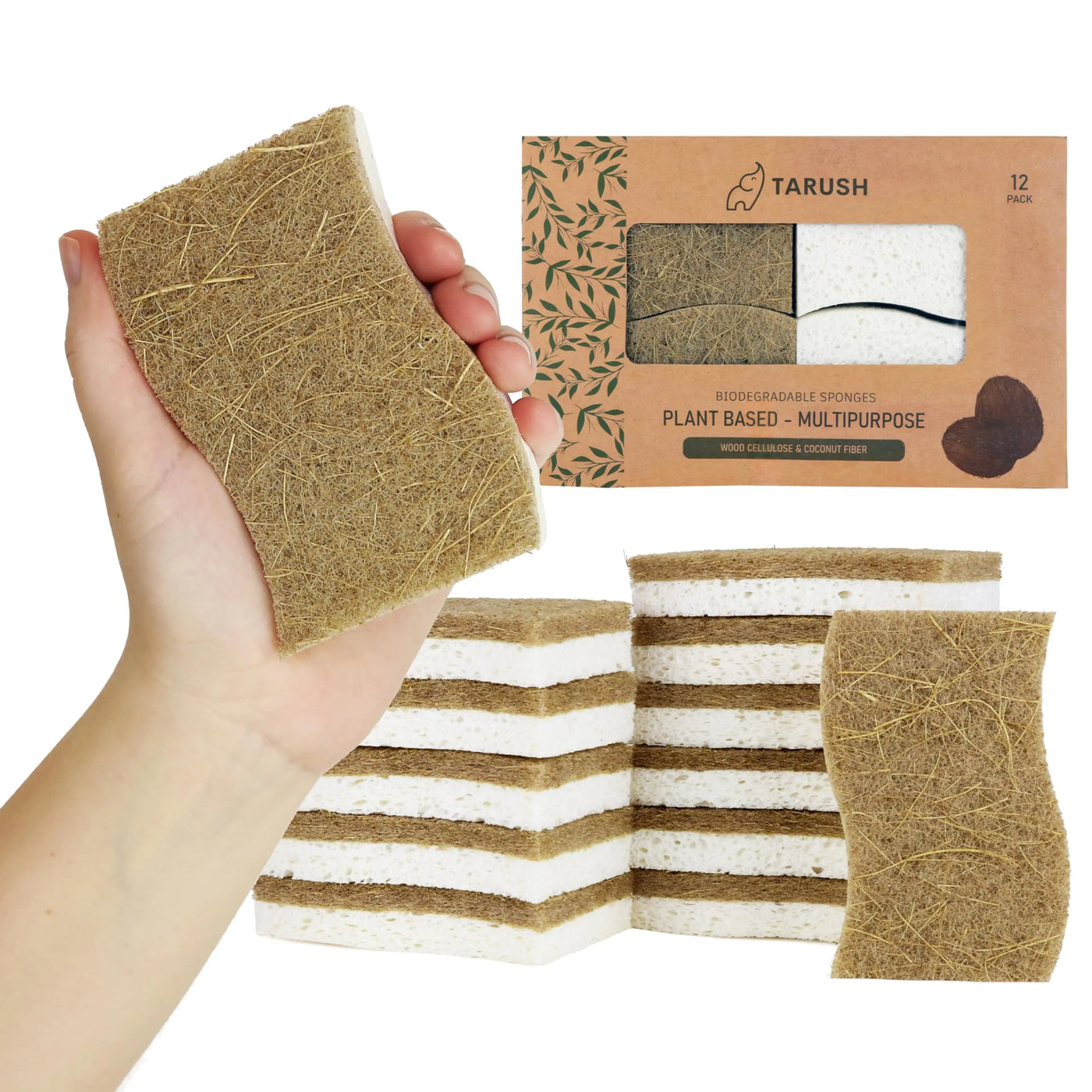 Tarush Natural Kitchen Sponges – 6 Pack