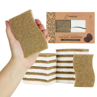 Tarush Natural Kitchen Sponges – 6 Pack
