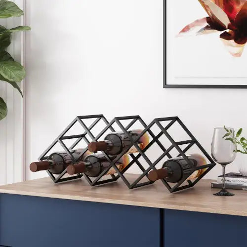 Modern Countertop Wine Rack – 6 Bottle Holder