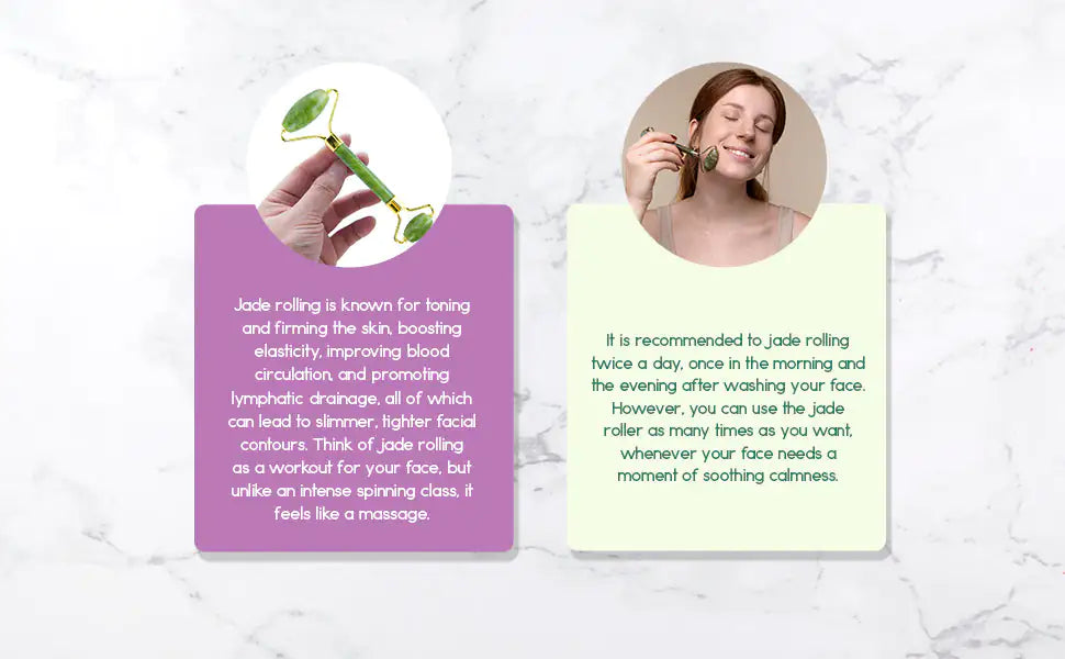 Jade Facial Roller for Skin Massage & Glow