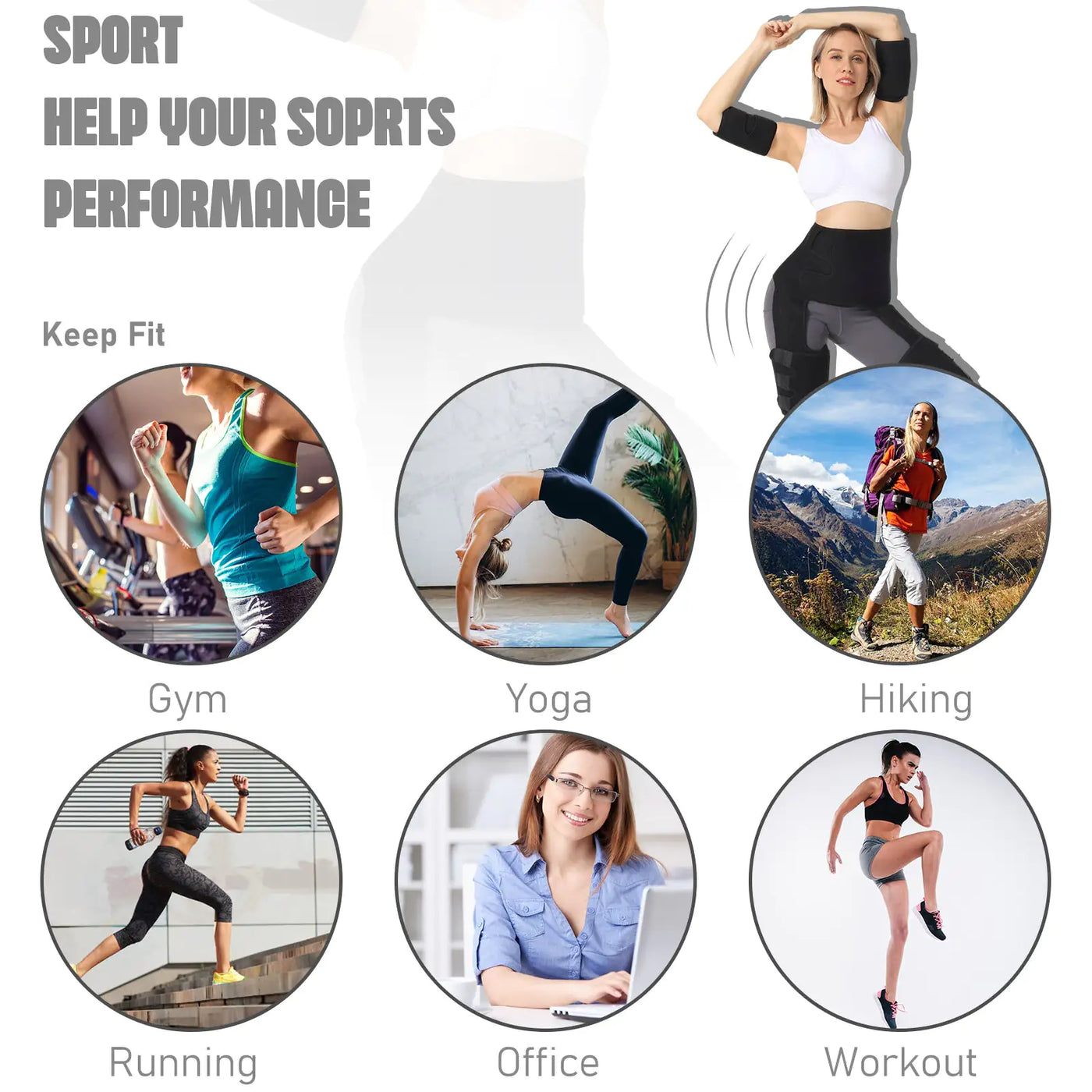 Waist, Arm & Thigh Fitness Shaping Belt Set