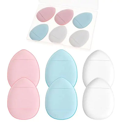 6Pcs Mini Finger Powder Puff Set with Case