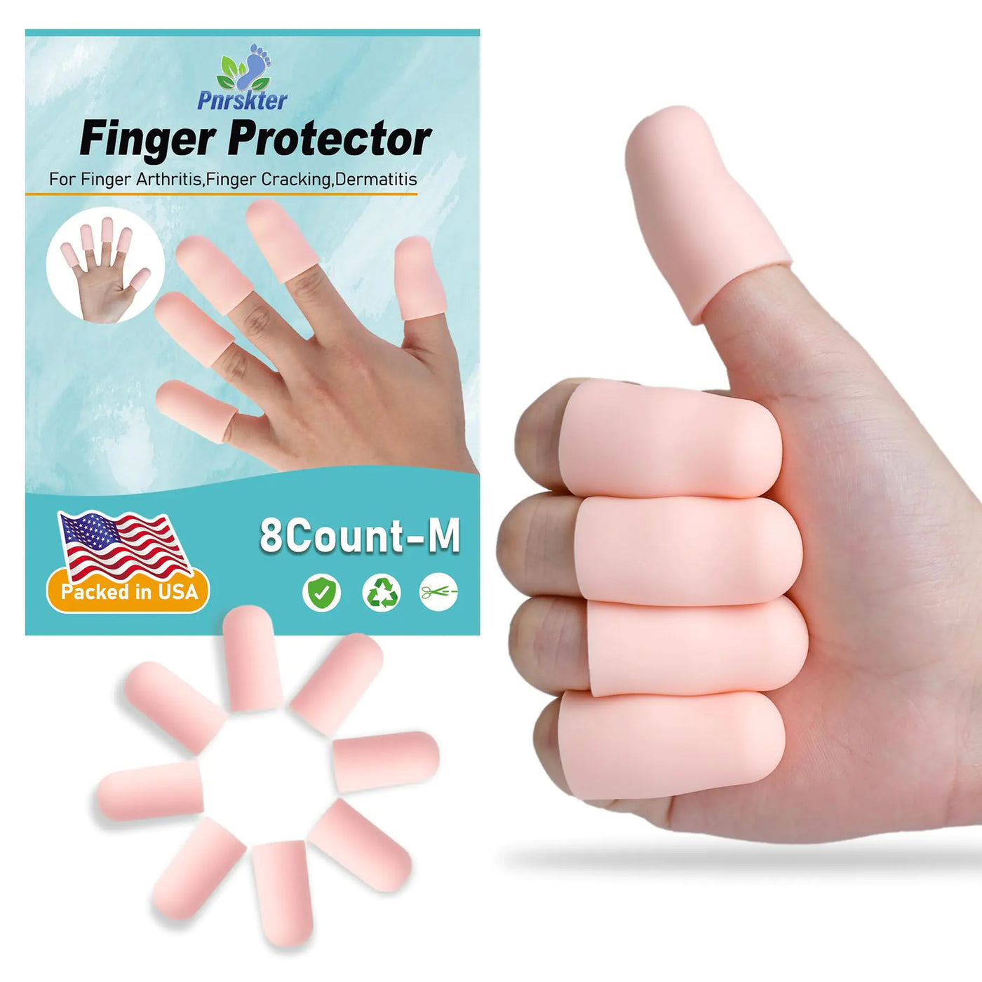Pnrskter Finger Cots – 8pcs Finger Pain Relief Set