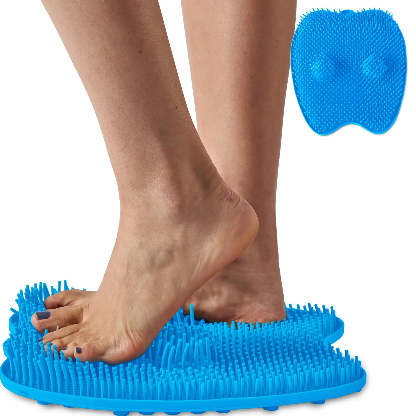 Blue Shower Foot Scrubber Mat with Massagers