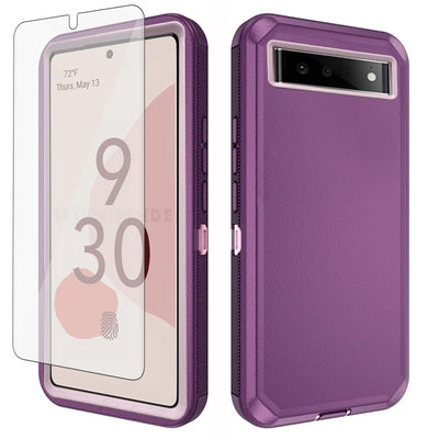 Pixel 6 Rugged Case + Glass Screen – Purple