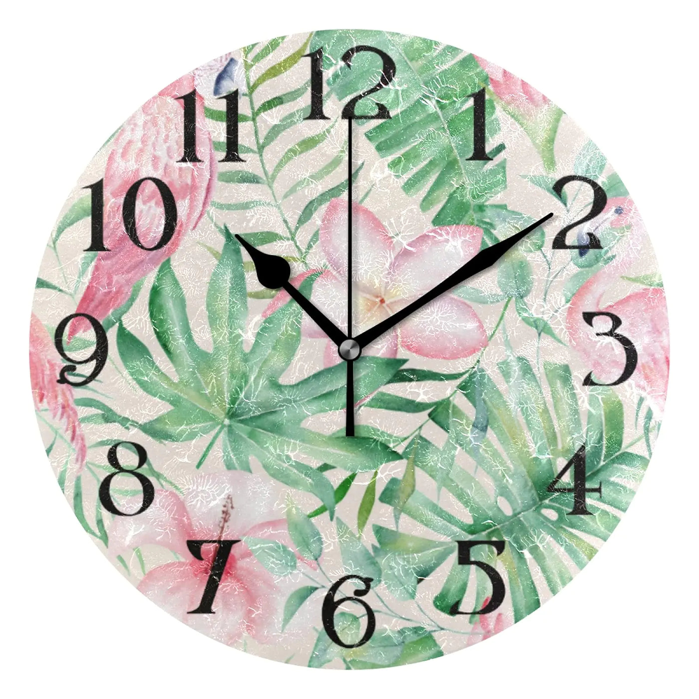 Flamingo Palm 9.5" Silent Wall Clock