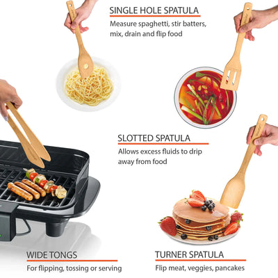 8-Pack Bamboo Kitchen Utensils Set with Holder