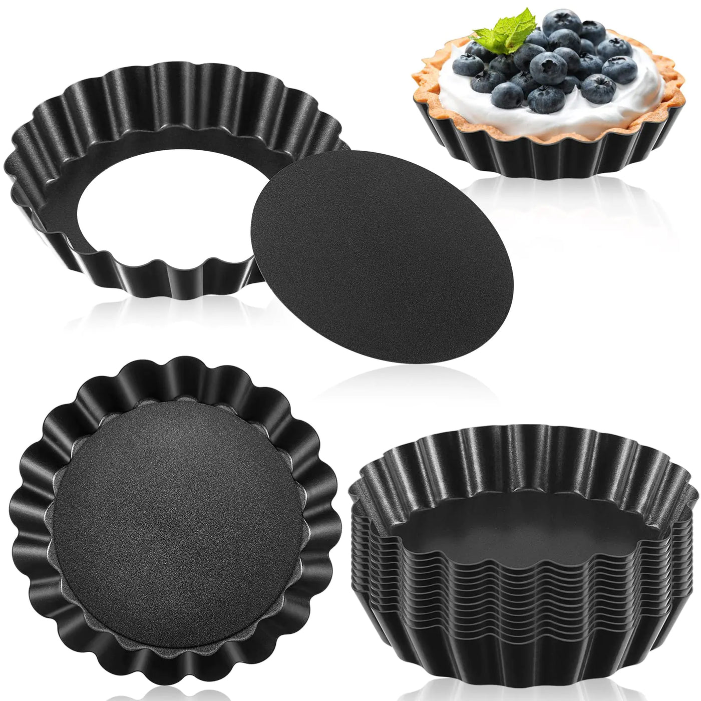 Mini Tart Pans – 5″ Removable Quiche Set