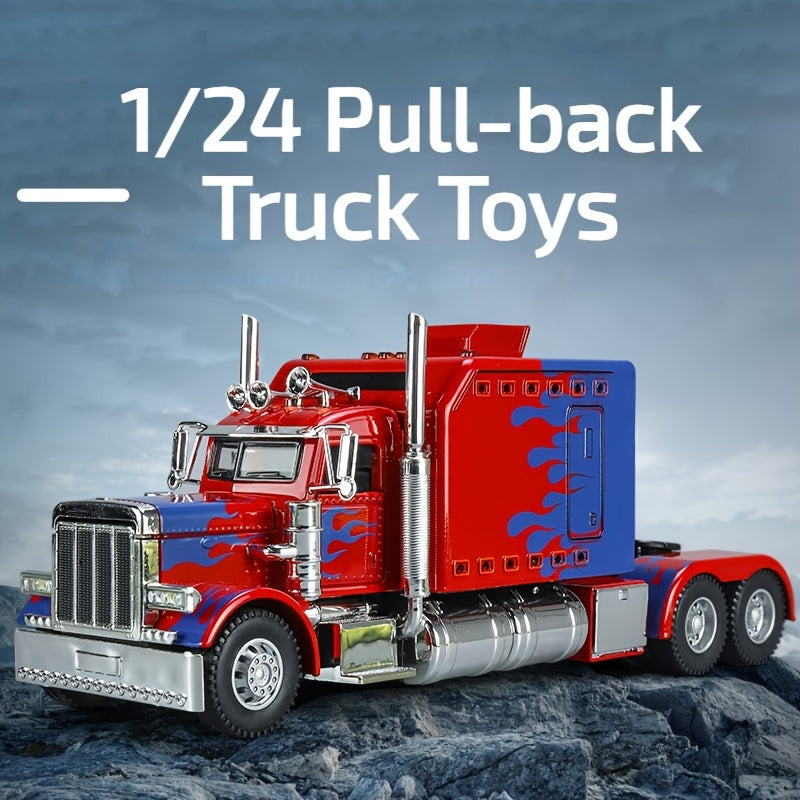 Kingstoy 124 Scale Diecast Truck Toy with Lights  Sounds  PullBack Action Zinc Alloy RedBlue Options  Perfect Gift for Boys Car Toys