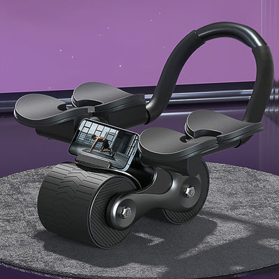 Automatic Rebound Ab Roller Wheel  DualWheel Core Strength Trainer with Kneeling Pad Durable PP Material NonElectric for Home  Gym Fitness Exercise Roller