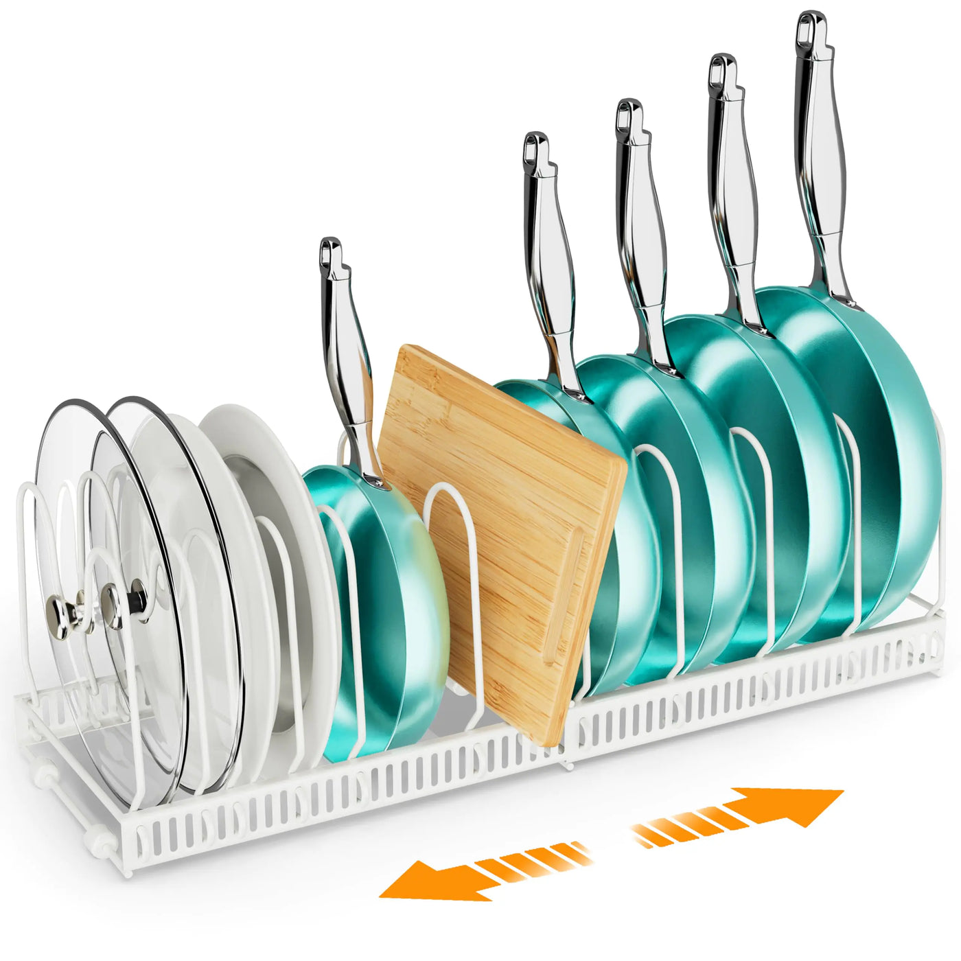 Expandable Pots & Pans Organizer – White